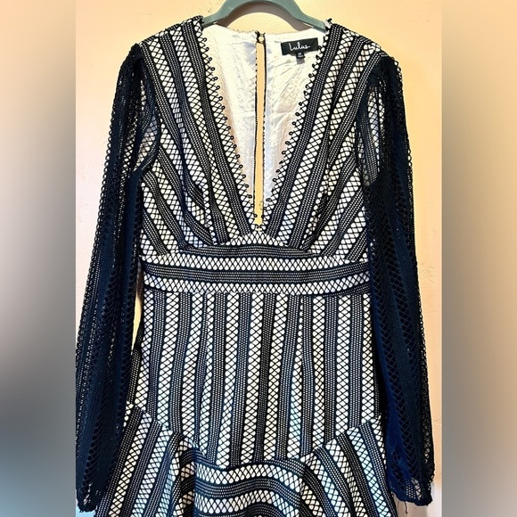 Dress - Black lace overlay fit and flare Lulu's dress - Picture 1 of 10